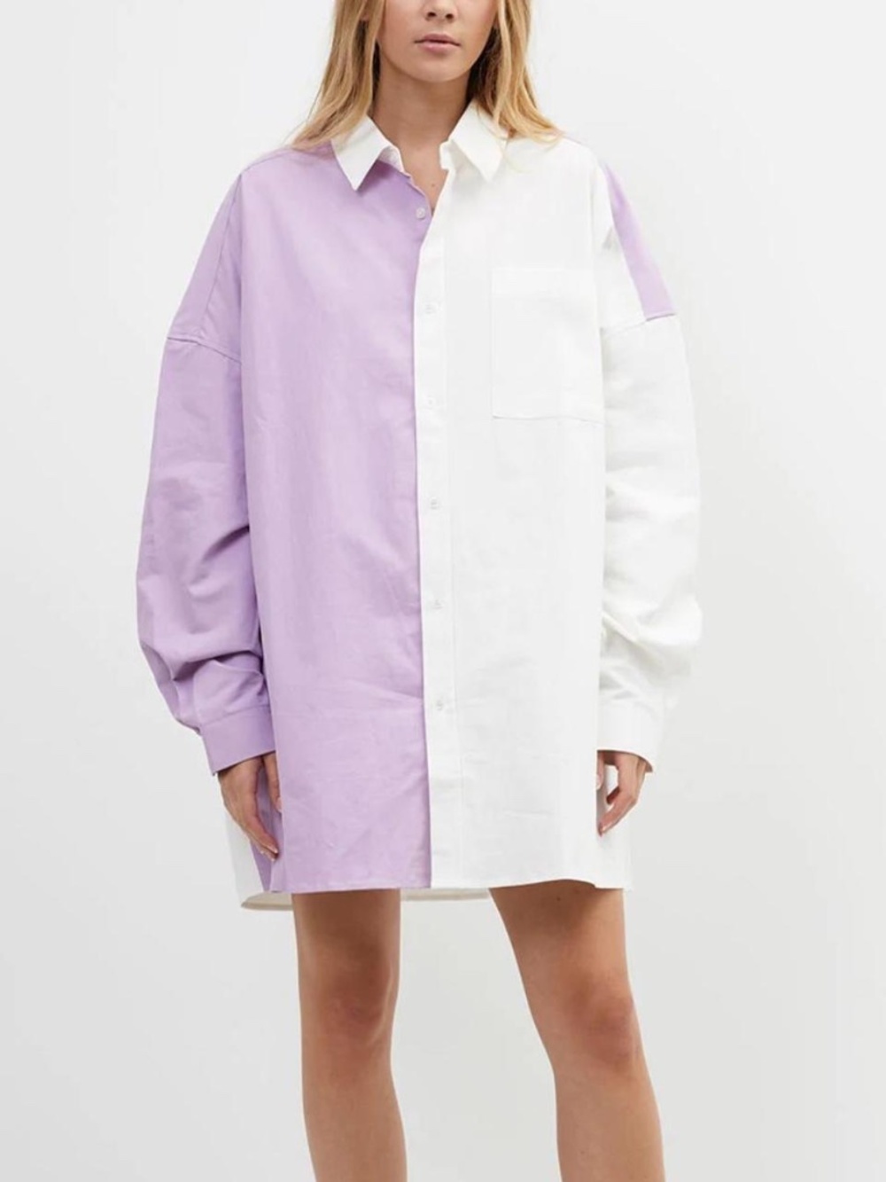 Blanca Oversized 2 Tone Long Sleeve Shirt 31" armpit to armpit no size tag